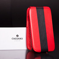 Black and red leather phone case